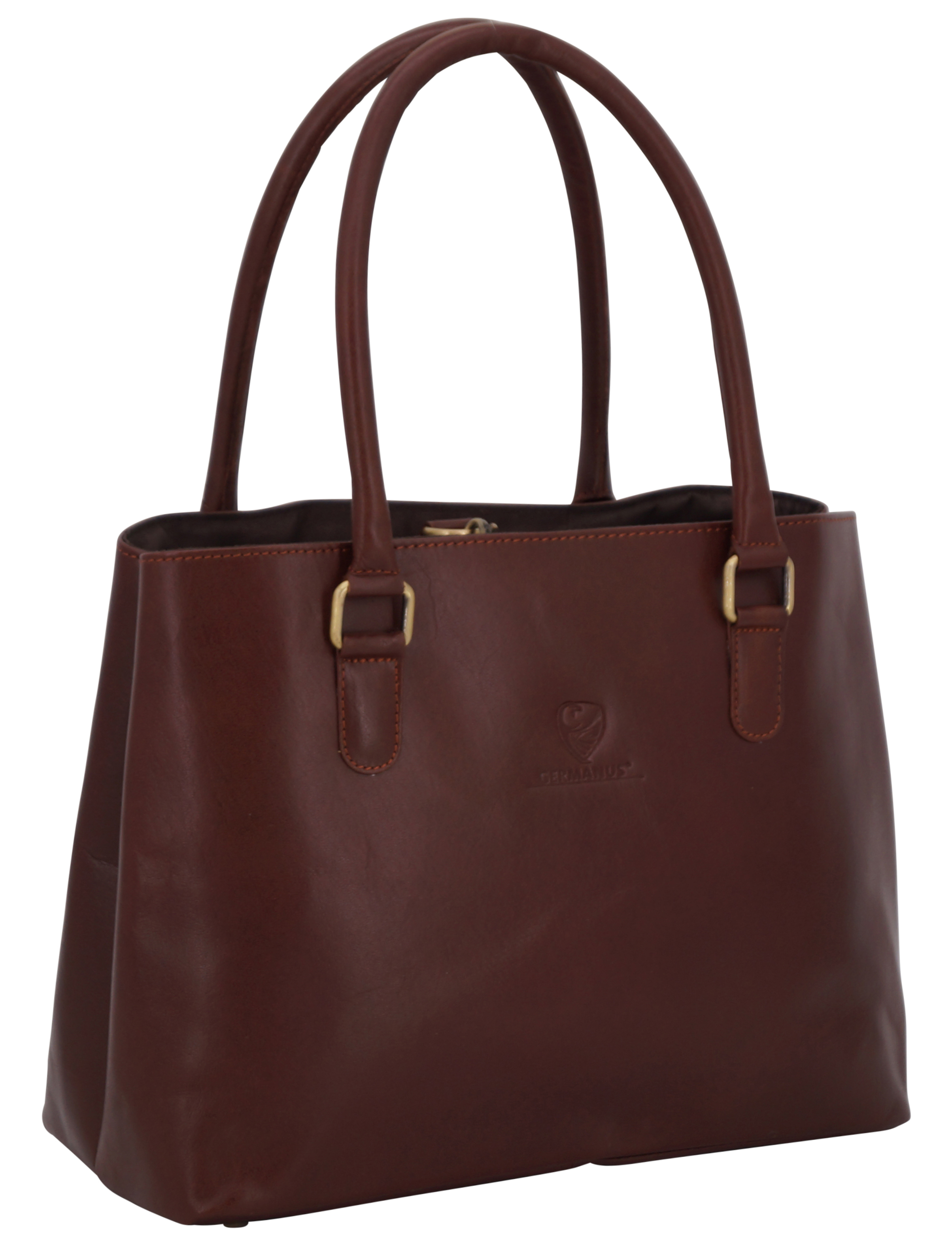 GERMANUS Ladies Shoulder Bag Lilly in Genuine Leather dark brown